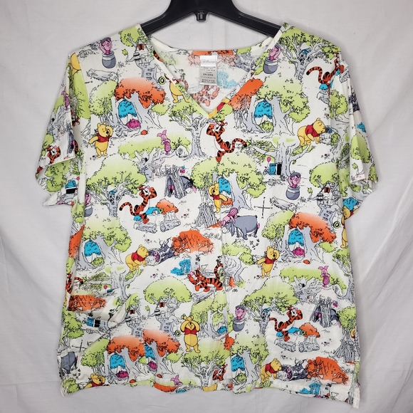 Disney Tops - DISNEY Women's Winne The Pooh And Friends Medical Scrub Top 2X